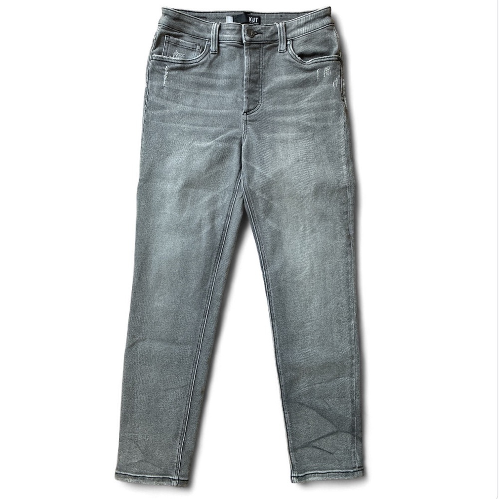 Kut From The Kloth Nwot Gray Girlfriend Straight Leg Jeans Size 6 Long